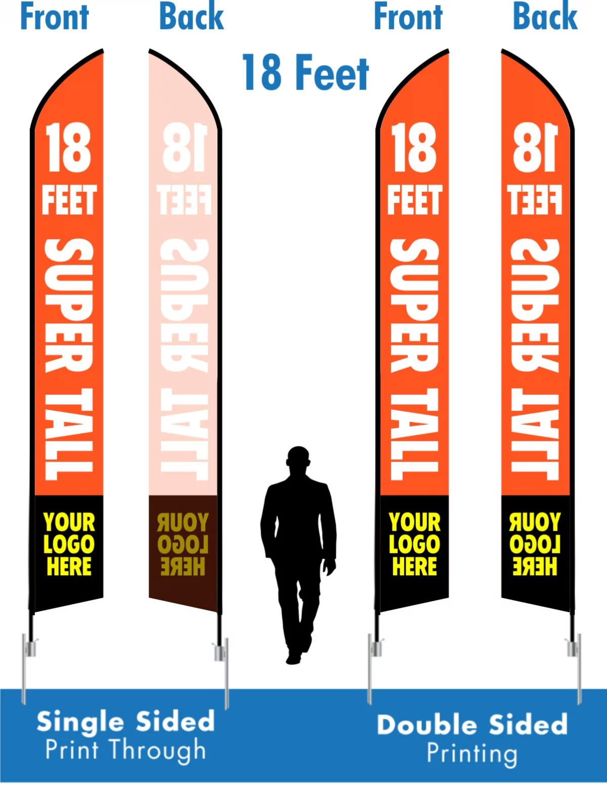 Deluxe - Super Tall 18 Ft Feather Flag - starting at $199