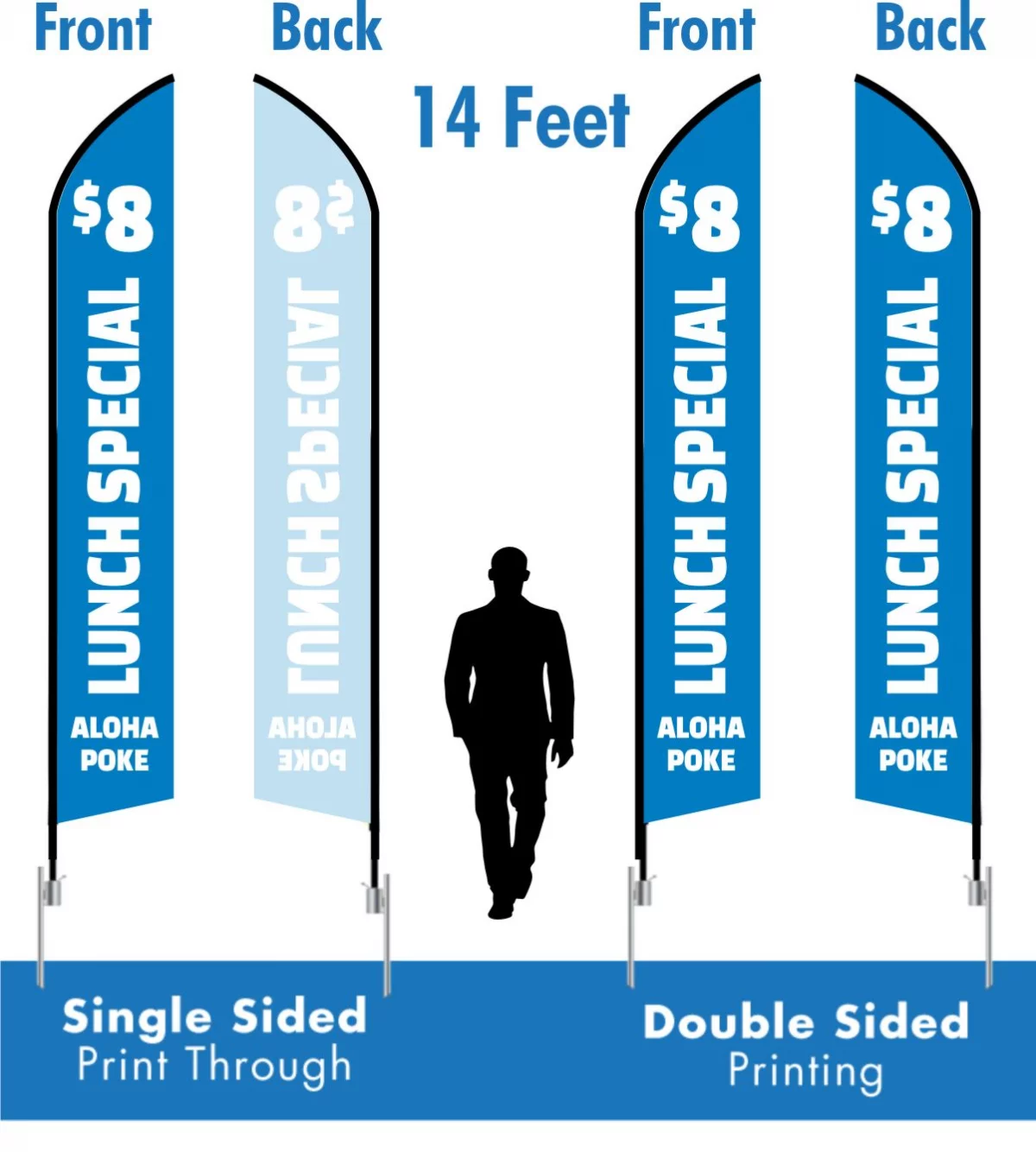 Deluxe - Tall 14 Ft Feather Flag - starting at $179