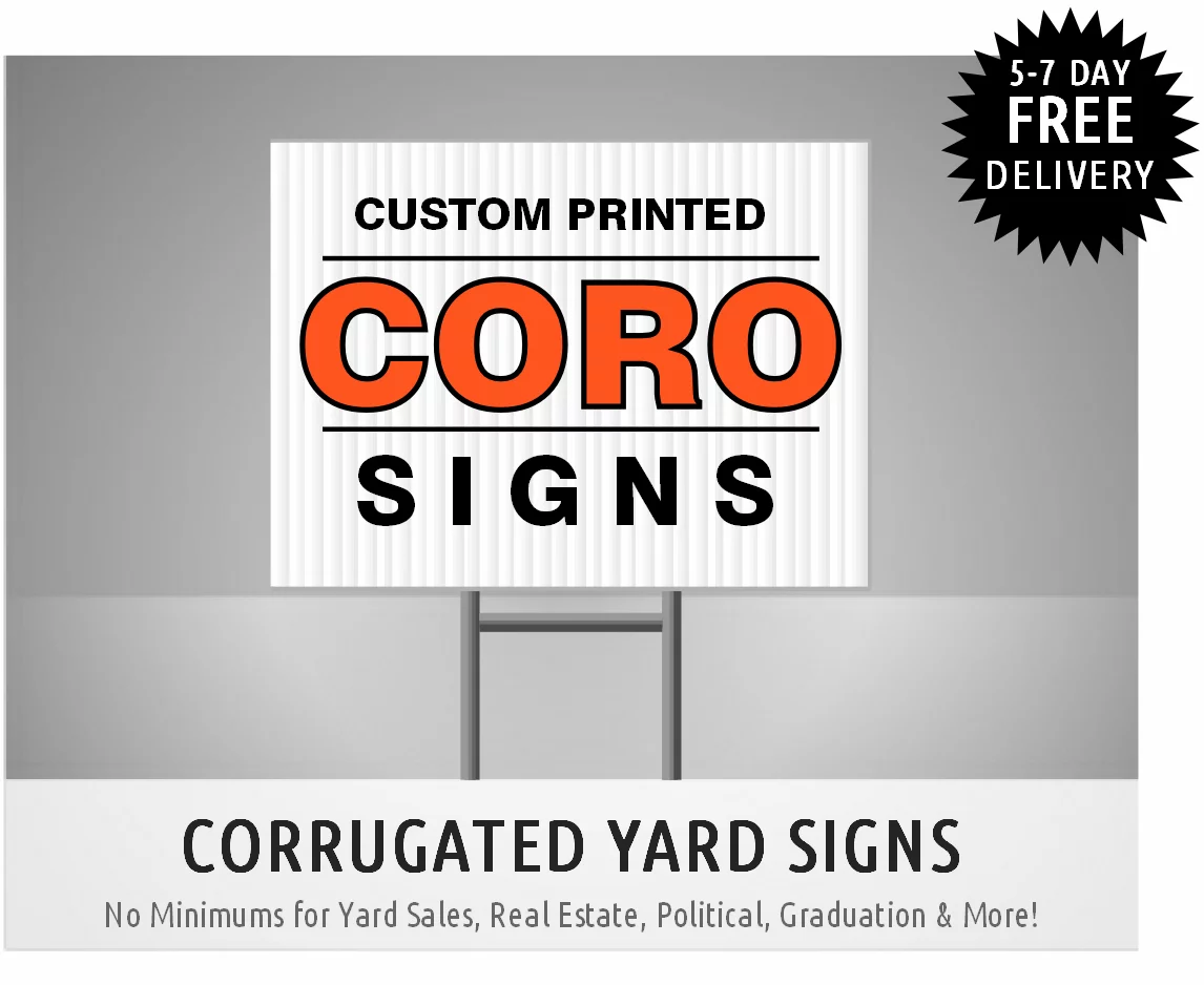 Lawn Signs Set of 24 Corrugated Plastic Yard Signs 12" x 16"